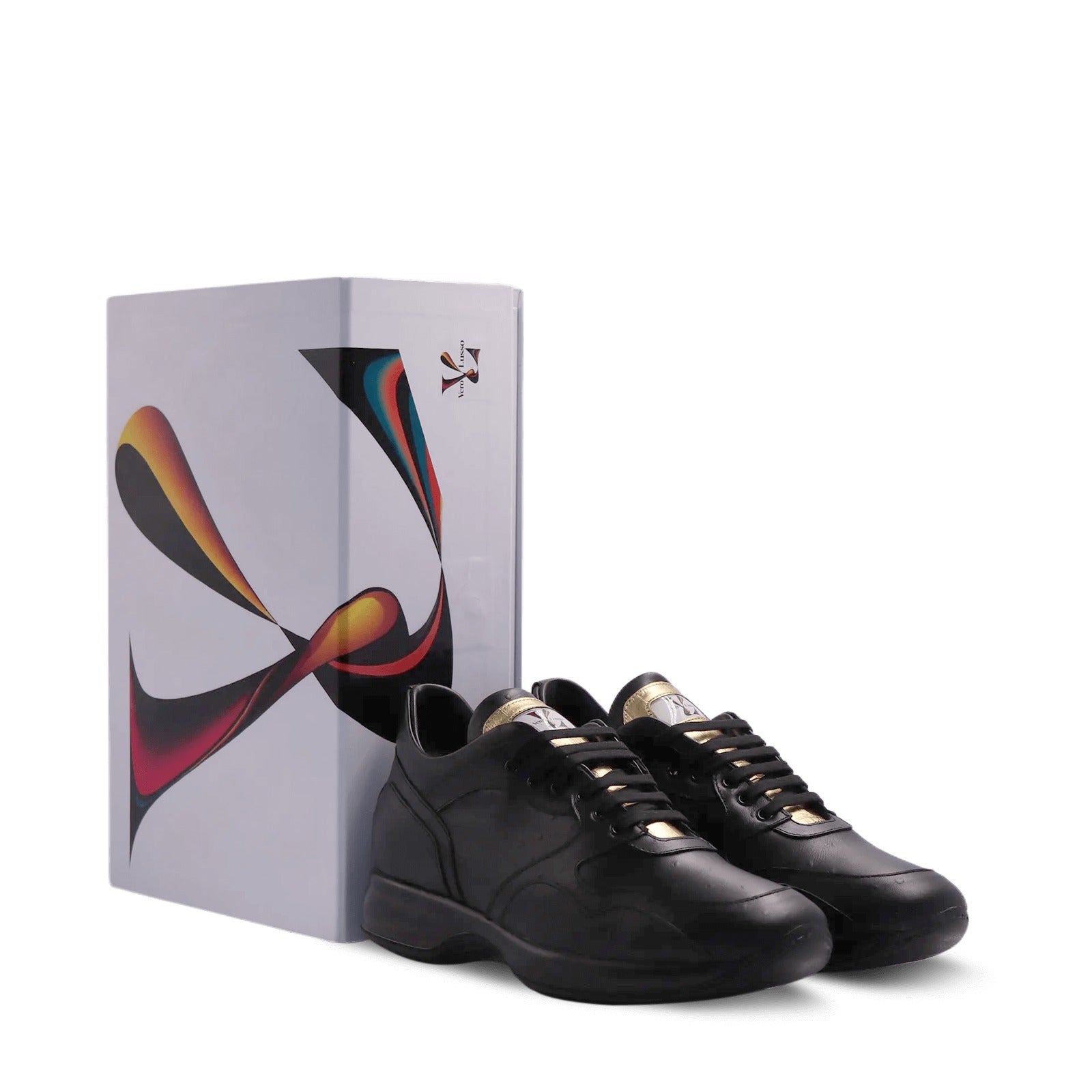 Vero Lusso Luxurious Ostrich Leather Track Sneaker