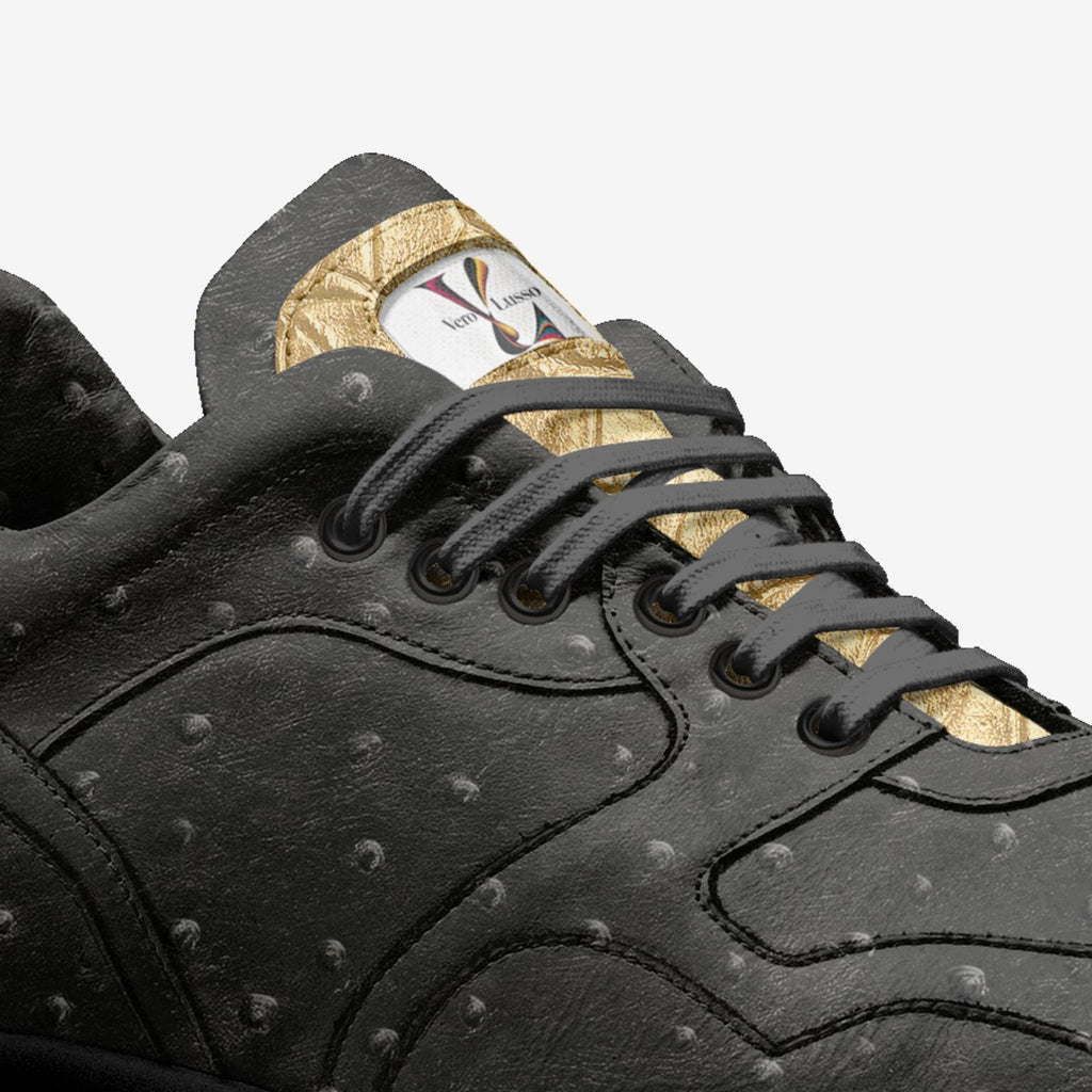 Vero Lusso Luxurious Ostrich Leather Track Sneaker