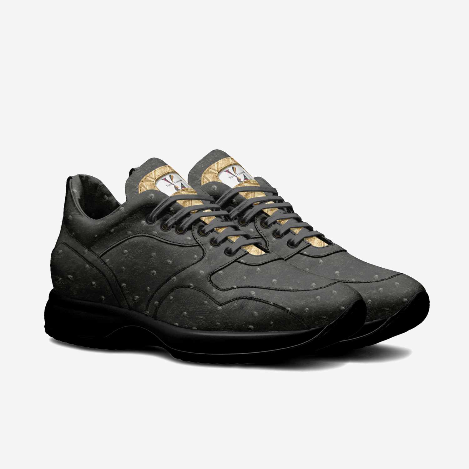 Vero Lusso Luxurious Ostrich Leather Track Sneaker