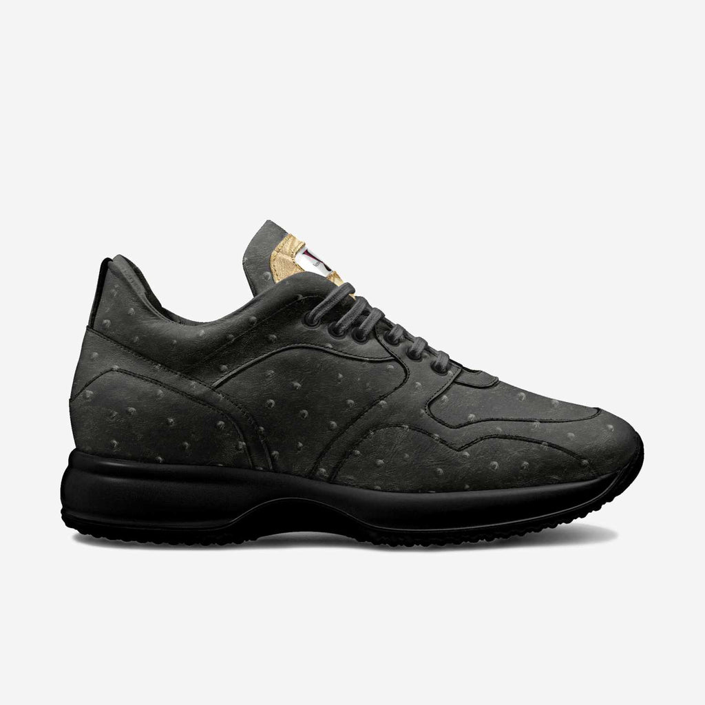 Vero Lusso Luxurious Ostrich Leather Track Sneaker