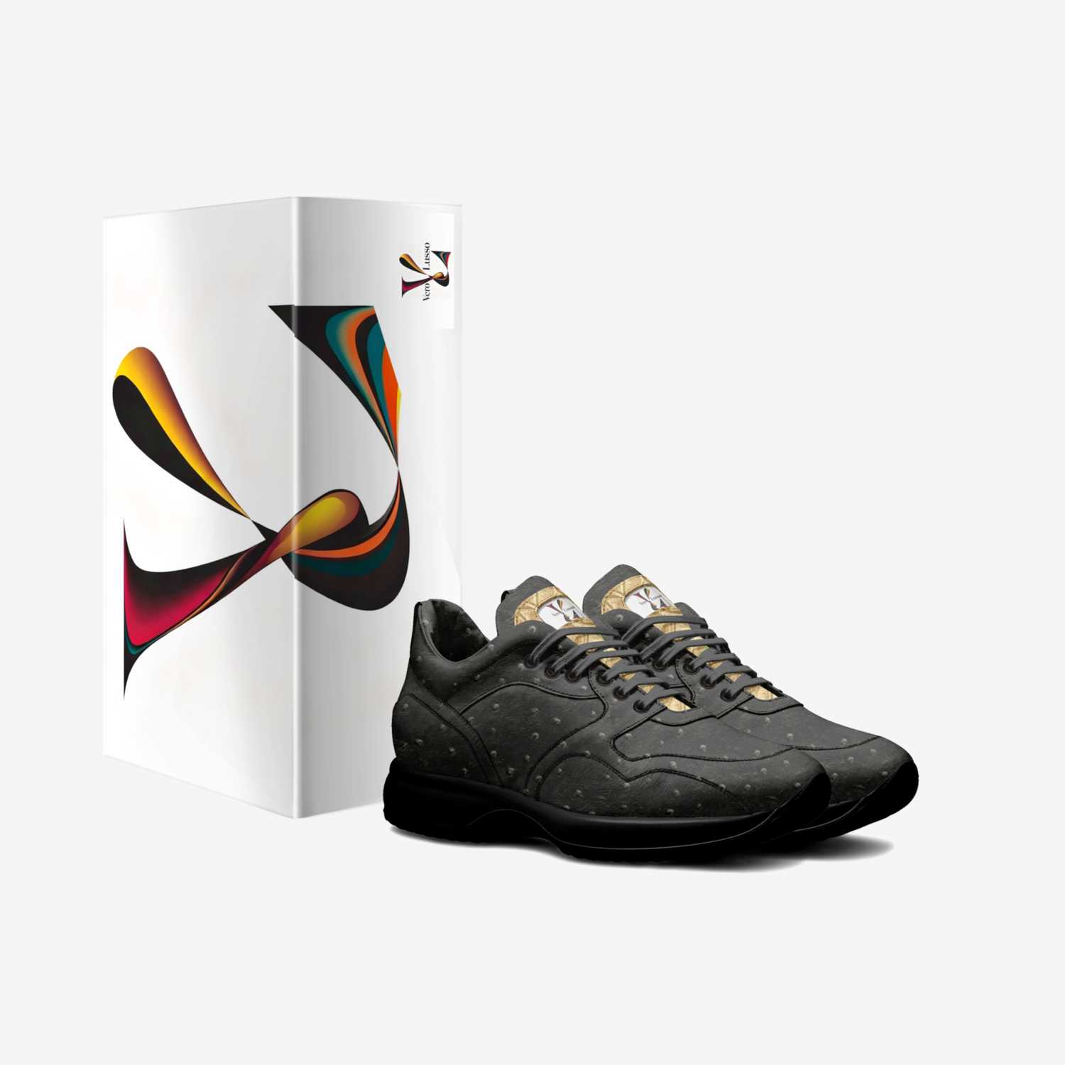 Vero Lusso Luxurious Ostrich Leather Track Sneaker